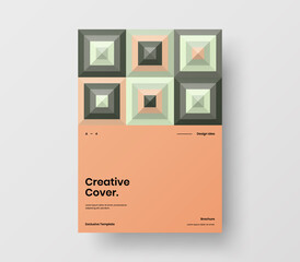 Brochure front page design layout. Vertical corporate identity A4 report cover. Modern abstract geometric vector business presentation illustration template. 