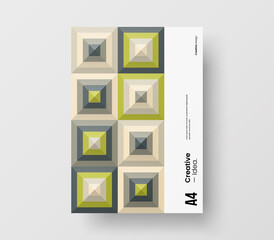 Brochure front page design layout. Vertical corporate identity A4 report cover. Modern abstract geometric vector business presentation illustration template. 