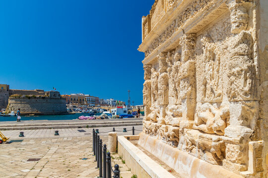 Greca fountain in old town Gallipoli, Lecce, Apulia, Italy