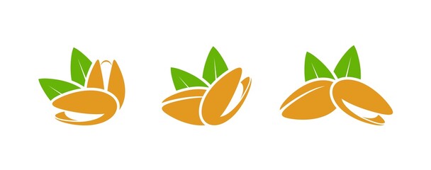 Pistachio nut  logo. Isolated pistachio nut on white background