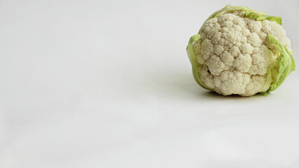 fresh cauliflower on a white background