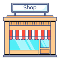 
An icon design of web shop, flat editable style 
