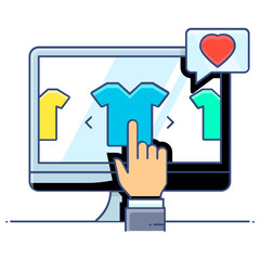 
Mobile shopping app icon, wheelbarrow inside smartphone 
