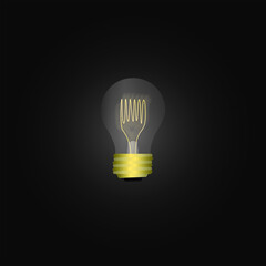 Light Bulb on Dark Background