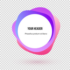 Label blank template, white background and Blurry gradient with lines circle ring