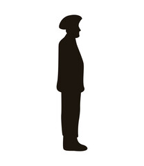 military officer silhouette isolated icon