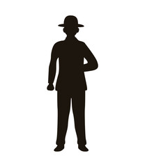 military officer silhouette isolated icon
