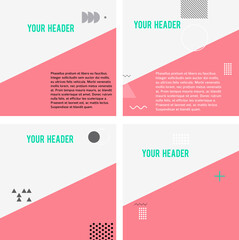 Design elements presentation template - set of Instagram stories banner background