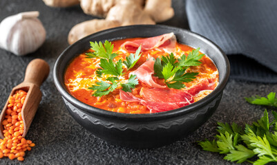 Bowl of lentil soup