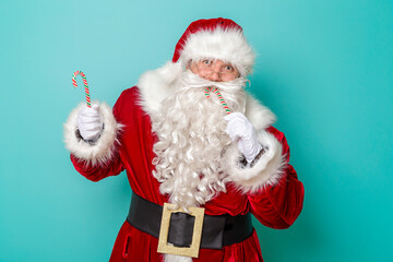 Santa eating candy cane