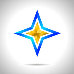 Fototapeta premium Abstract star background. Overlying star shapes in blue New year Christmas
