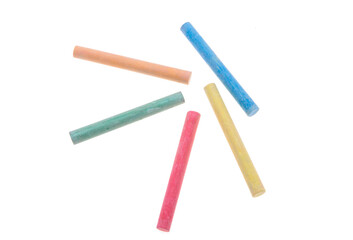 colored chalk isolated
