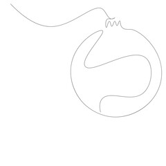 Christmas ball line drawing. Vector illustration
