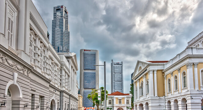 Downtown Singapore skyline, HDR Image
