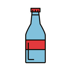 beverage water bottle drink line and fill icon