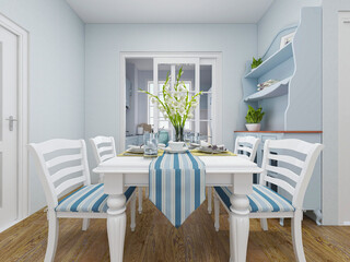 spacious dining room design next to the modern kitchen, with a beautiful dining table and greenery