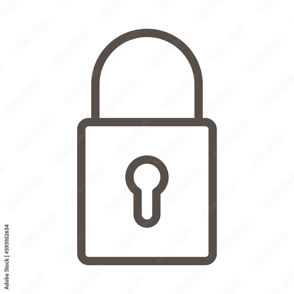 Poster safe secure padlock line style icon