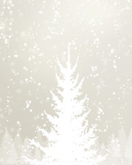 キラキラした雪景色、冬の背景素材（シルバー）