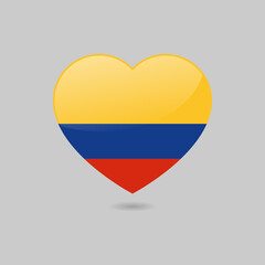 Vector Glossy Colombian Flag Heart
