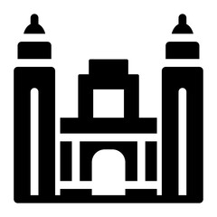 
A solid icon of cathedral church, filled vector 
