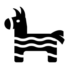 
Mexican pinata icon style, vector of rocking horse 
