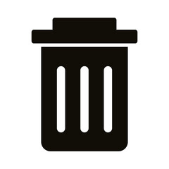 bin waste silhouette style icon