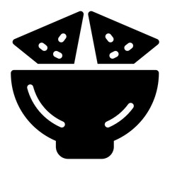 
Crispy nachos, food bowl in modern solid style 
