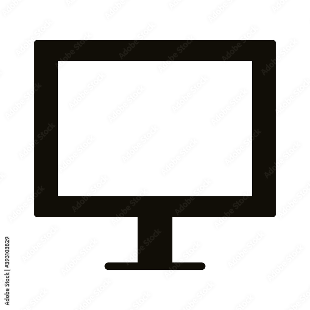 Poster desktop computer display silhouette style icon