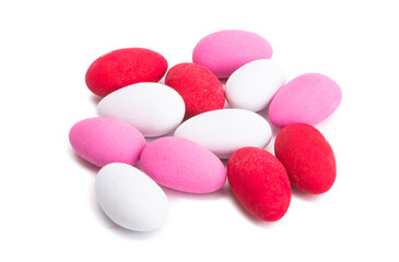 almonds in chocolate glaze isolated