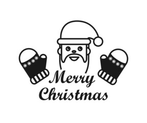 Merry Christmas. santa claus character. Christmas greeting card template. Happy winter holidays poster