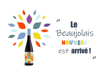 French festival concept for the new harvest of Beaujolais, French wine 