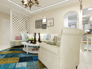 clean and tidy modern living room design, entrance with shoe cabinet, sofa, TV, table, leisure chair and other facilities