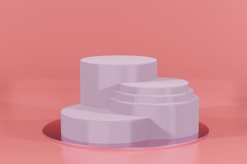 3d rendering empty template podium mockup for product placement