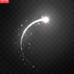 Vector illustration of realistic falling comet