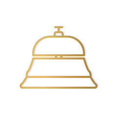 golden hotel service reception bell icon - vector illustration