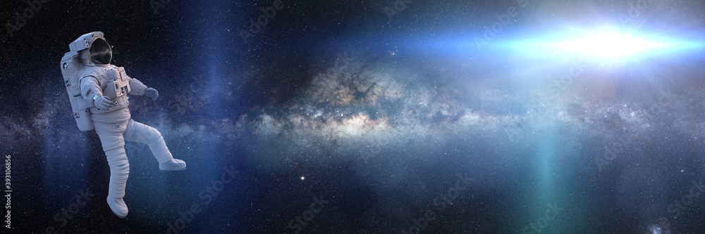 Canvas Prints astronaut in empty space, spaceman flying free