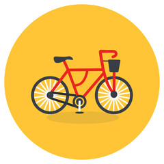 
Flat bicycle icon design, pedal bike on a yellow background
