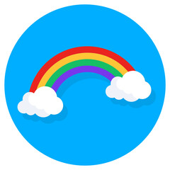 
A meteorological phenomenon, icon of rainbow in flat style  
