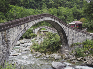 Closeup shot of the Cifte Bridge in Artvin Province, northeastern Turkey