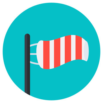 
A cone mounted on a mast showcasing windbag icon
