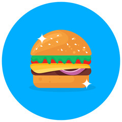 
A vector of hamburger in flat rounded style 
