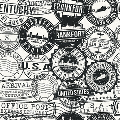 Frankfort Nebraska Stamps Background. A City Stamp Vector Art. Set of Postal Passport Travel. Design Set Pattern.