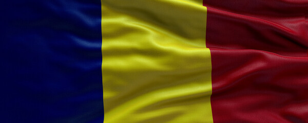 Waving flag of Chad - Flag of Chad - 3D flag background
