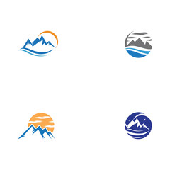 Set Mountain icon Logo Template Vector illustration design