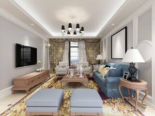 clean and tidy modern living room design, entrance with shoe cabinet, sofa, TV, table, leisure chair and other facilities