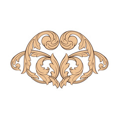 Fototapeta premium Frame vintage or retro border ornament with baroque style like engraving on classical decor for greeting card and wedding invitation and menu for restaurant. The foliage swirl victorian or damask.