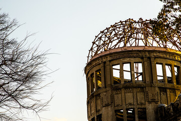 Hiroshima's Atomic Bomb Dome in the sunset_01