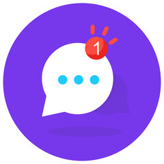 A flat rounded design icon of mail notification icon