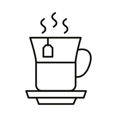 tea mug hot beverage line style icon