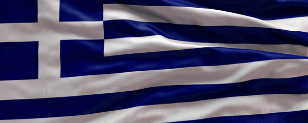 Waving flag of Greece - Flag of Greece - 3D flag background